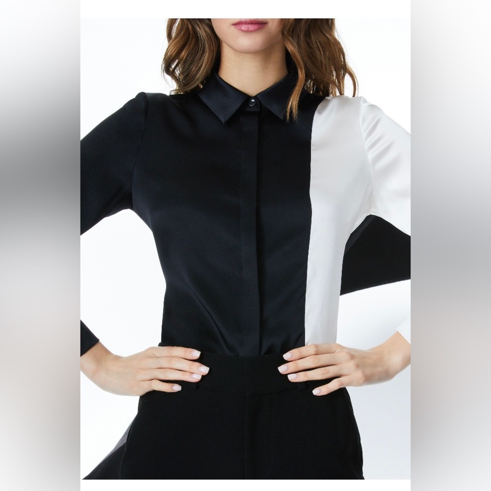 ALICE & OLIVIA WILLA PLACKET TOP - Picture 4 of 14